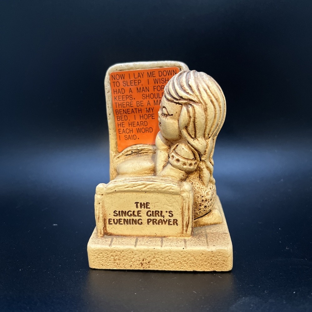 Vintage Paula 1972‎ Statuette Single Girl's Prayer Man For Keeps Russ Berrie 308